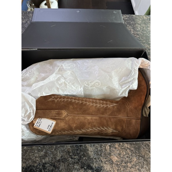 KEMO SABE GRIT COGNAC FOX SUEDE JENNY$1295 NWB Sz 9.5 Ladies Cowboy Boots - Picture 14 of 16